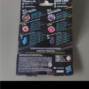 Sealed Beat Tyranno 4-70Q Knife Shinobi 4-80HN Beyblade X Hasbro Double Pack New